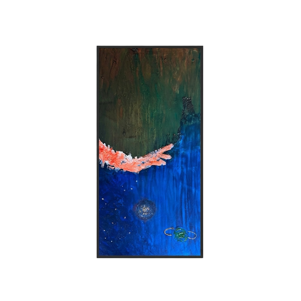 earth began to breath — acrylic on canvas, framed